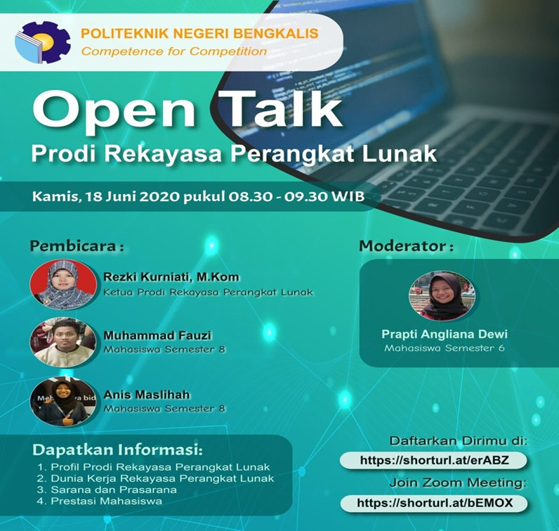 Program Studi D4 RPL Jurusan Teknik Informatika mengadakan Open Talk Prodi RPL Secara Daring